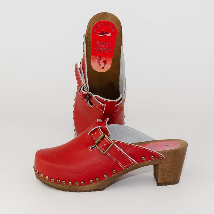 Holzclogs "City-Heels-Clogs" rot