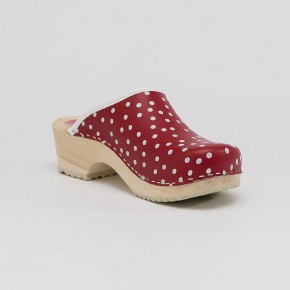 Clogs Holzclogs rot Punkte